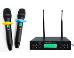 Twin Channel Professional Wireless Microphone System Dual Xlr Out