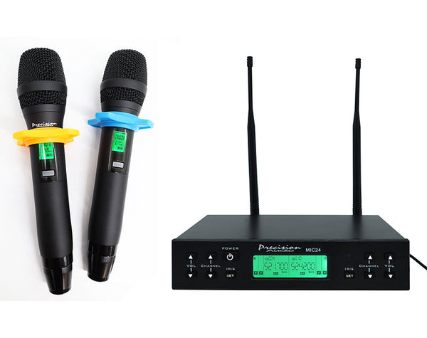  Twin Channel Professional Wireless Microphone System Dual Xlr Out