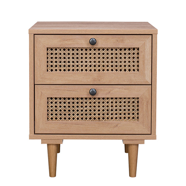  Natura Rattan Bedside Table With 2 Drawers