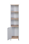 Alto Bathroom Tallboy Narrow High Cabinet With 1 Doors/3 Shelves - Oak/White