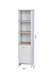 Alto Bathroom Tallboy Narrow High Cabinet With 1 Doors/3 Shelves - Oak/White