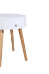 Round Bedside Table Side Table Bedroom Drawers Set Of 2