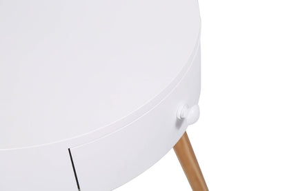 Round Bedside Table Side Table Bedroom Drawers Set Of 2