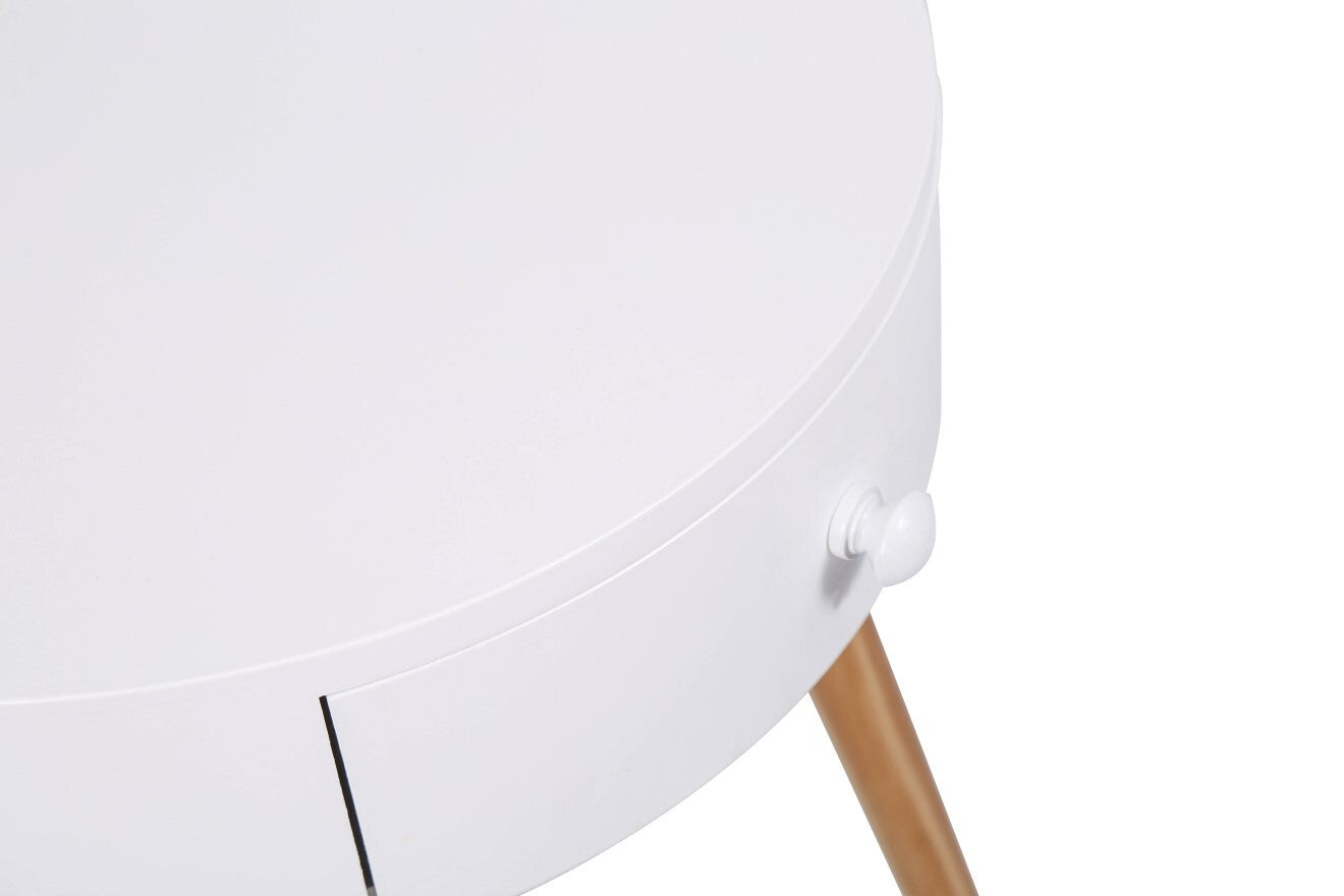 Round Bedside Table Side Table Bedroom Drawers