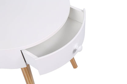 Round Bedside Table Side Table Bedroom Drawers