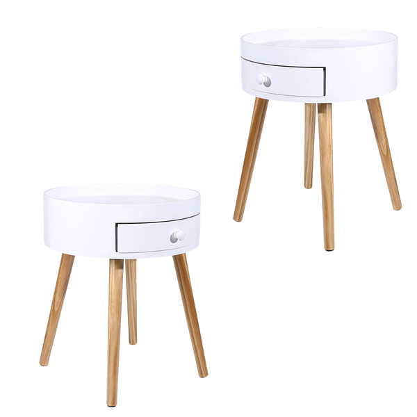  Tray Top Bedside Table Side Table Bedroom Modern Furniture Set Of 2