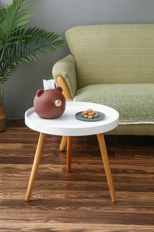 Round Bedside Table Large Side Table Bedroom Modern Furniture Set Of 2