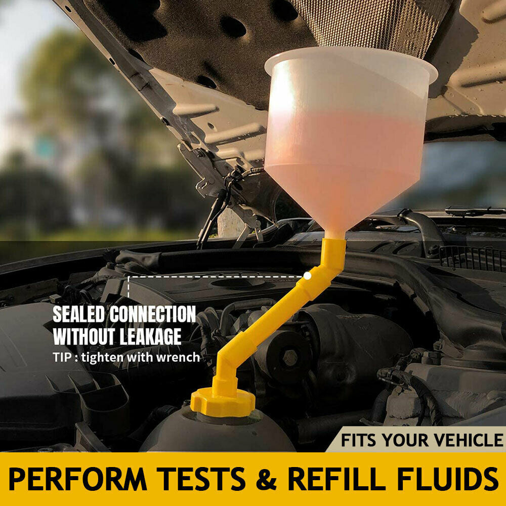 15Pcs Car Radiator Coolant Refill Funnel Kit Spill Proof Cooling System Tool
