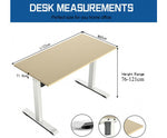Electric Standing Desk, 100Kg Motorised Height Adjustable Computer Desk, Sit Stand Desk, Home Office (120 X 60 Cm / 47.2 X 23.6 Inch)