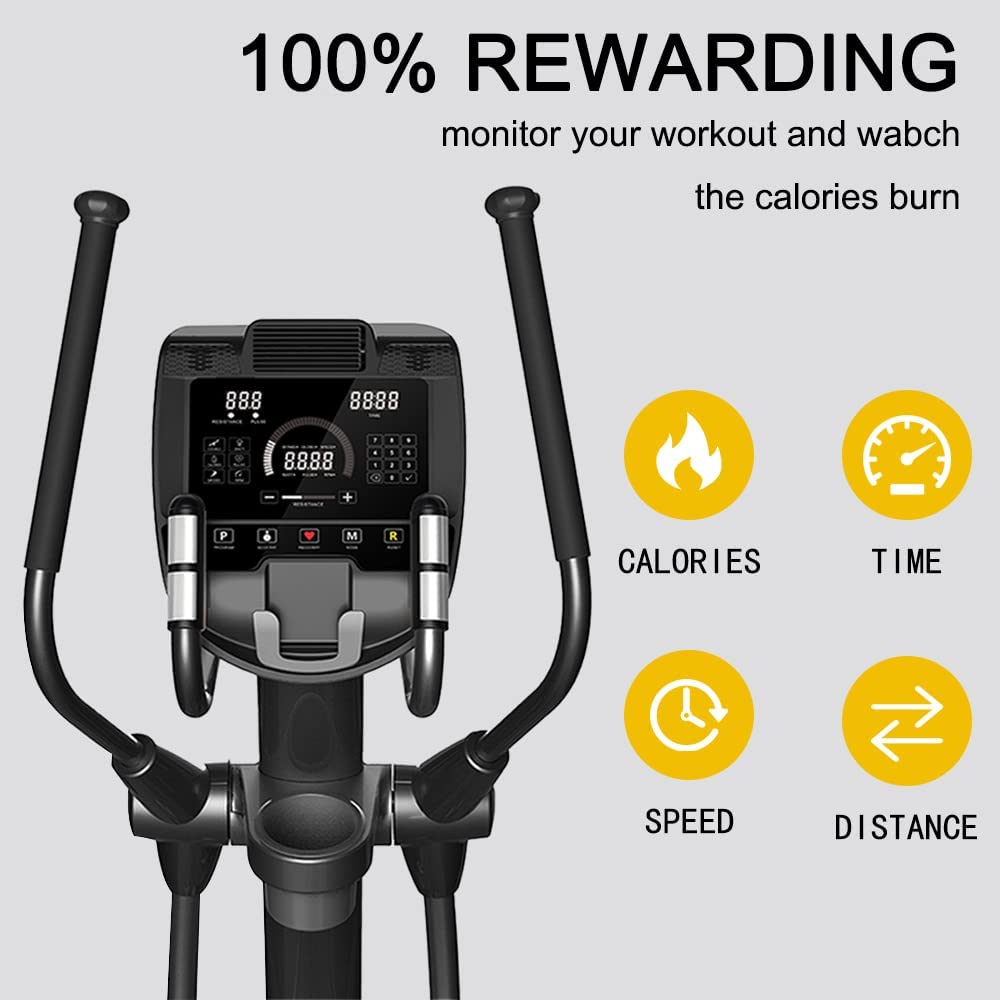 Sport Elliptical Cross Trainer 8Kg Flywheel Magnetic Brake 32 Resistance, Portable Folding Home Gym