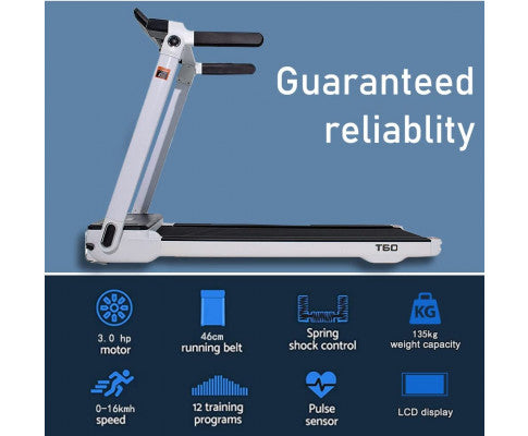  T60 Pro Luxury Foldable Treadmill Android Home Gym Cardio Running Machine