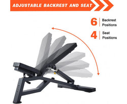 Heavy Duty Bench Foldable Adjustable Commercial Grade Capacity 450Kg