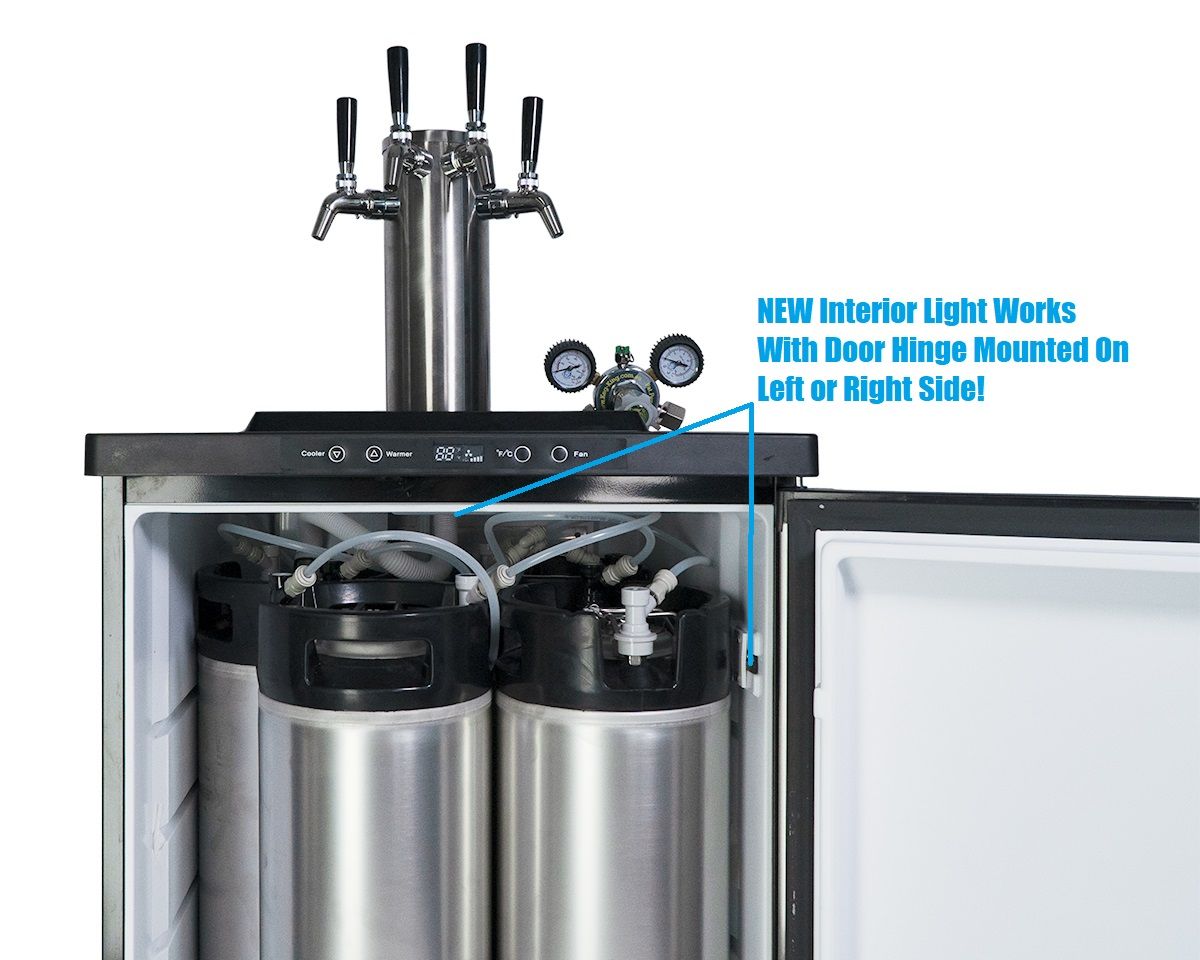 Beer Keg Fridge KegMaster Series XL Kegerator With Three Beer Taps