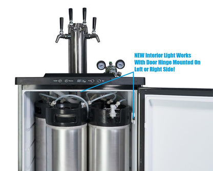 Beer Keg Fridge KegMaster Series XL Kegerator With Three Beer Taps