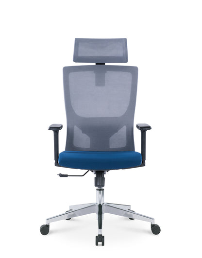 Ava - Office Chair (Grey & Blue) EK-OC-102-SQ