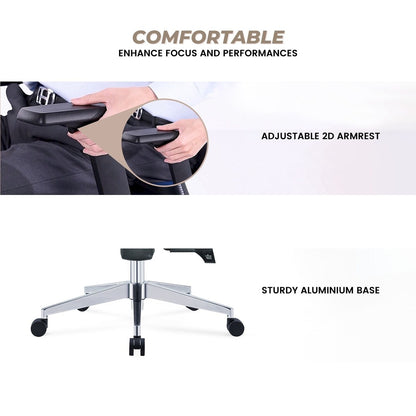 Ava - Office Chair (Grey & Blue) EK-OC-102-SQ