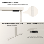 Adjustable Desk Riser Frame - Two Leg Stand (White) EK-DRF-102-DR