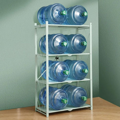 White Foldable 4-Tier Storage Shelf - Compact Space-Saving Solution