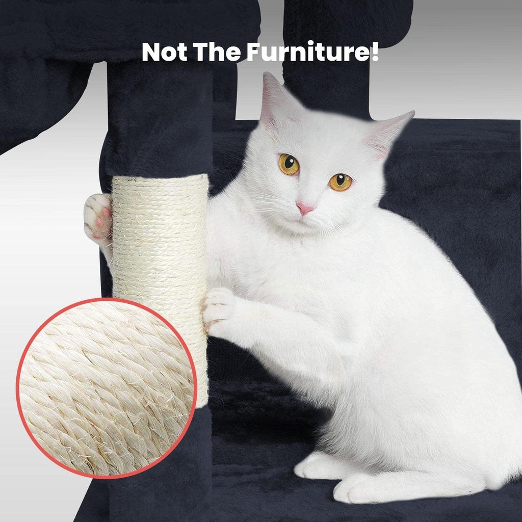 104Cm Plush Cat Condo Cat Tree Light Grey