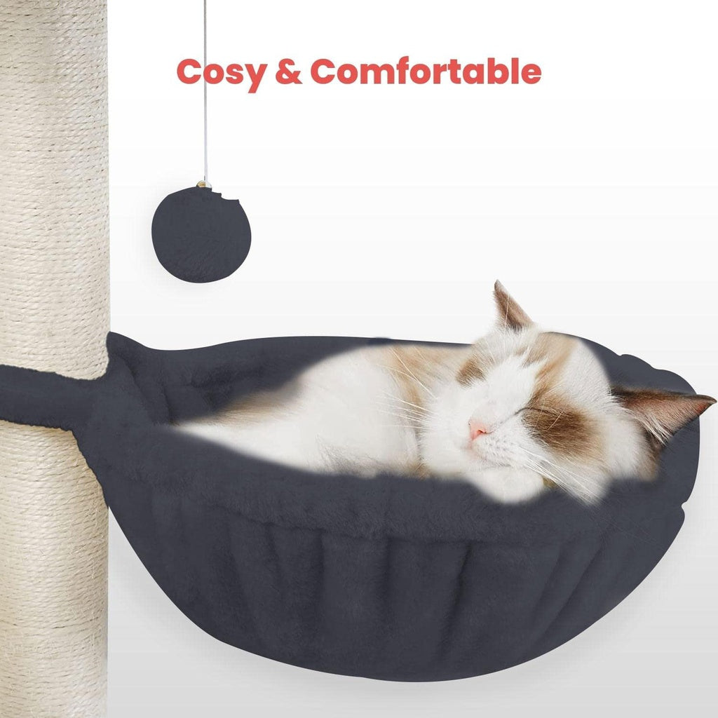 104Cm Plush Cat Condo Cat Tree Light Grey