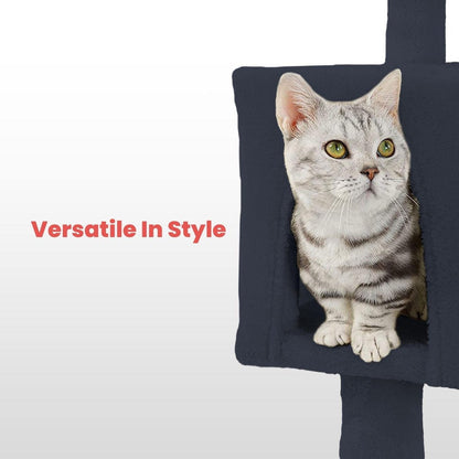 104Cm Plush Cat Condo Cat Tree Light Grey