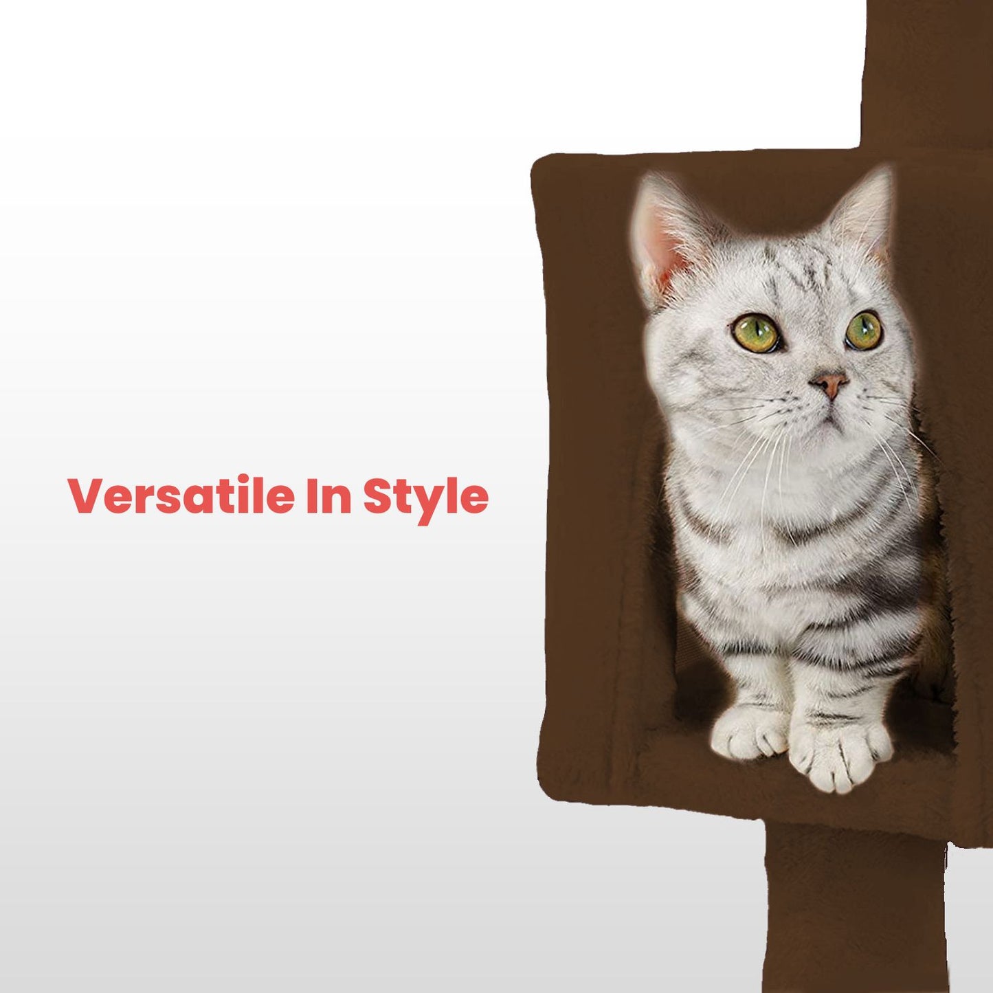 104Cm Plush Cat Condo Cat Tree Light Grey