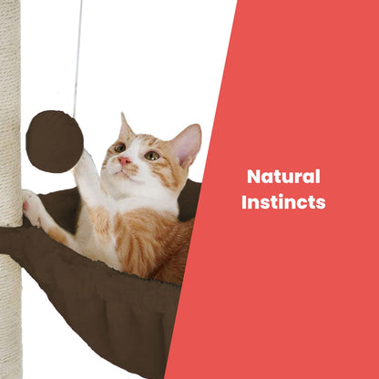 104Cm Plush Cat Condo Cat Tree Light Grey