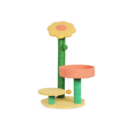 75Cm Sunflower Plush Scratching Post Cat Tree