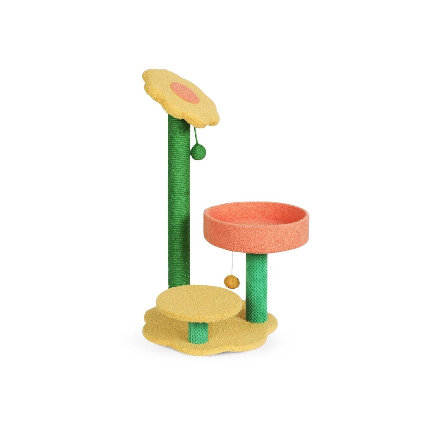 75Cm Sunflower Plush Scratching Post Cat Tree