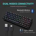 RK61 Wired Dual Mode Hot Swappable Mechanical Keyboard Black (Red Switch)
