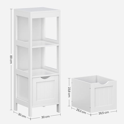 Floor Cabinet with 2 Drawers White BBC42WT