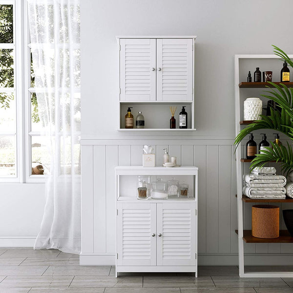  Wall Cabinet with 2 Doors and Cupboard White BBC27WT