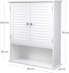 Wall Cabinet with 2 Doors and Cupboard White BBC27WT