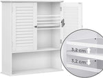 Wall Cabinet with 2 Doors and Cupboard White BBC27WT