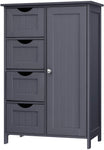 Floor Cabinet with 4 Drawers and Adjustable Shelf Gray LHC41GY