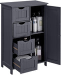 Floor Cabinet with 4 Drawers and Adjustable Shelf Gray LHC41GY