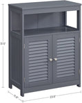 Floor Cabinet With Shelf And 2 Doors Gray