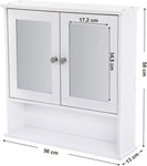 Wall Cabinet with 2 Mirror Doors White LHC002
