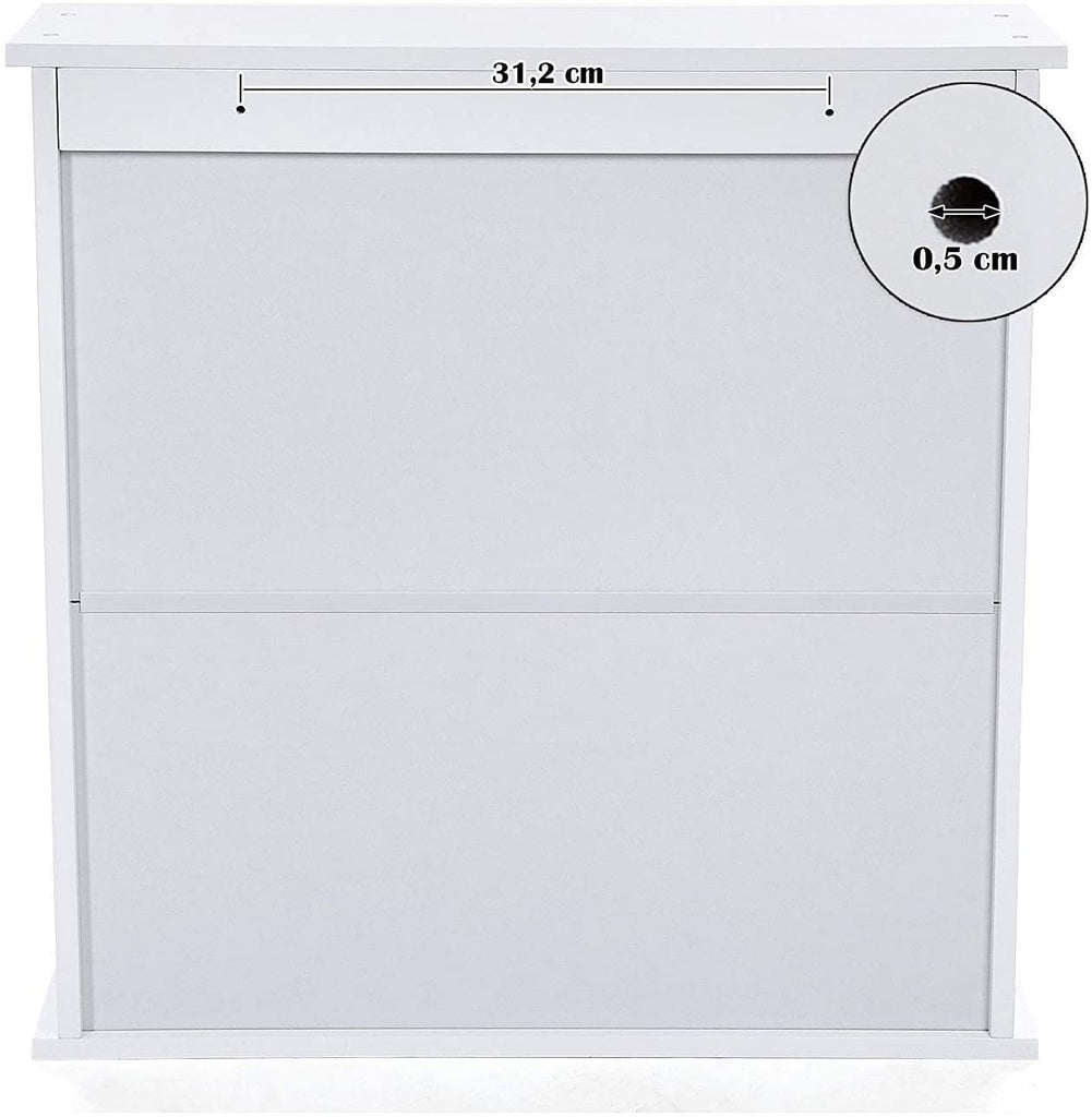 Wall Cabinet with 2 Mirror Doors White LHC002