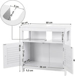 Under Sink Cabinet with 2 Doors Open Compartment White BBC02WT