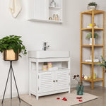 Under Sink Cabinet with 2 Doors Open Compartment White BBC02WT