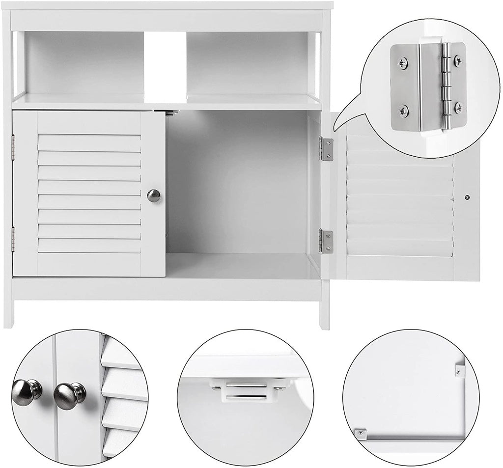 Under Sink Cabinet with 2 Doors Open Compartment White BBC02WT