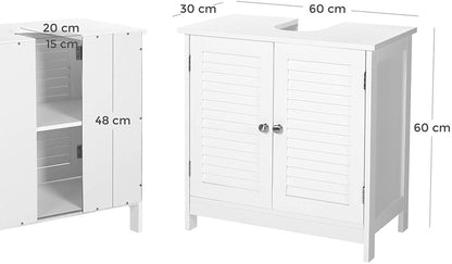 Under Sink Cabinet with 2 Doors White BBC05WT