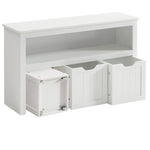 Storage Bench with Shelf and 3 Drawers White LHS380W01