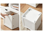 Storage Bench with Shelf and 3 Drawers White LHS380W01