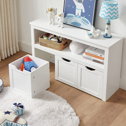 Storage Bench with Shelf and 3 Drawers White LHS380W01