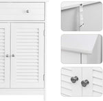 Floor Cabinet with Drawer and 2 Slat Doors White BBC51WT