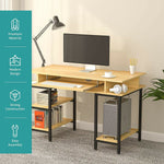 Book Storage Computer Table Desk Student Study Home Office Workstation With Bookshelf