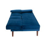 3 Seater Sofa Bed Couch with Cup Holder Velvet Navy