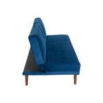 3 Seater Sofa Bed Couch with Cup Holder Velvet Navy